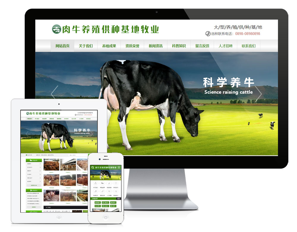 肉牛养殖供应基地网站模板(图1)